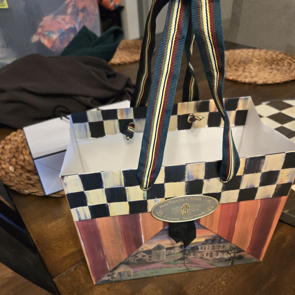 Mackenzie-Childs Checkered Gift Bag